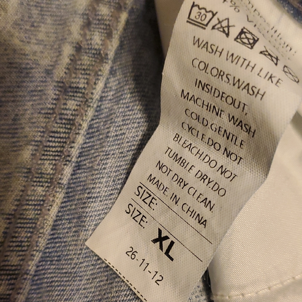 SHEIN Floral Patterned Blue Jeans 10/12 - Picture 3 of 6